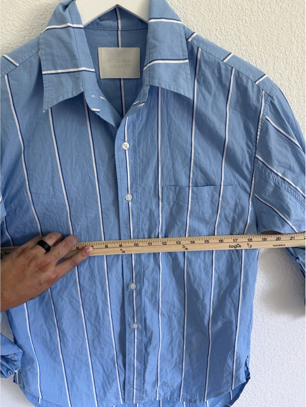 Citizens Of Humanity Kayla Shirt Sz XS Blue 100% Cotton Button Up Sophisticated - Picture 7 of 8